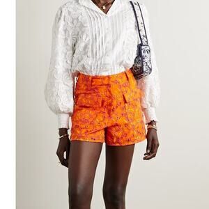 WAIMARI Juana Broderie Anglaise Short Embroidered Summer Vacation Boho Preppy XS